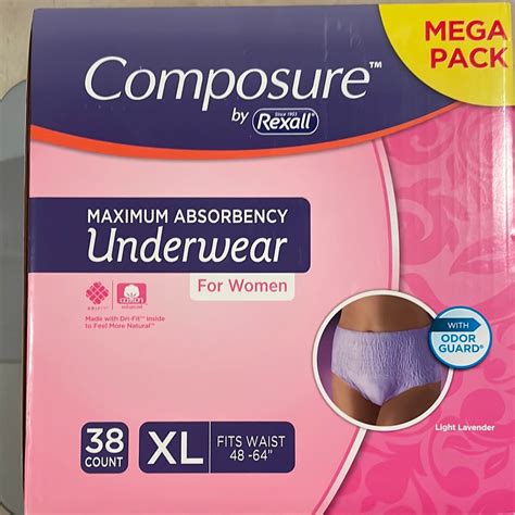 Composure by Rexall Maximum Absorbency UnderWear For Women. . Composure maximum absorbency underwear